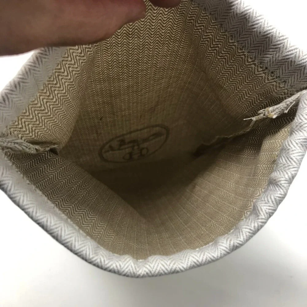 Authentic Hermes Dust Bag Fabric Storage Travel Logo Shoe Belt Purse‎ 15.5x6.5